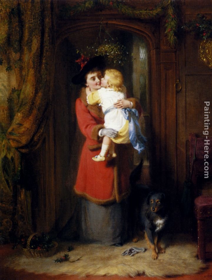 George Bernard O'Neill Under The Mistletoe